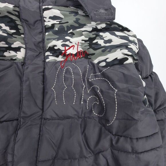 VINTAGE 90s Fubu 05 Down Puffer Jacket Ripstop Winter Coat Camo Y2k Gorpcore XL - Picture 7 of 16